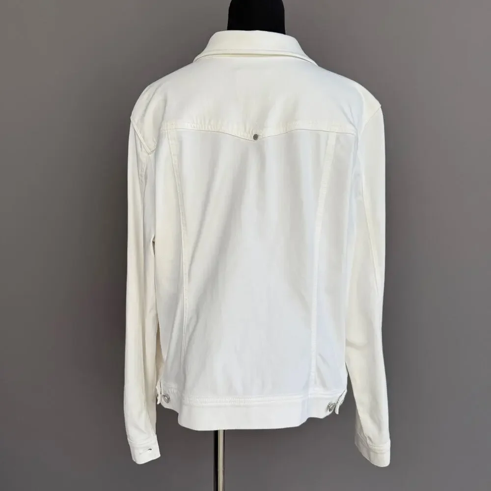 Womens Liverpool white stretch denim jacket - jean jacket - size XL - Picture 11 of 13